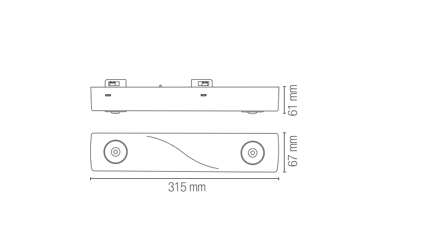Lampada di emergenza LED in policarbonato per sistema binario trifase Track LED-HELP 2W finitura bianca-nera batteria inclusa Lampada di emergenza LED in policarbonato per sistema binario trifase Track LED-HELP 2W finitura bianca-nera batteria inclusa